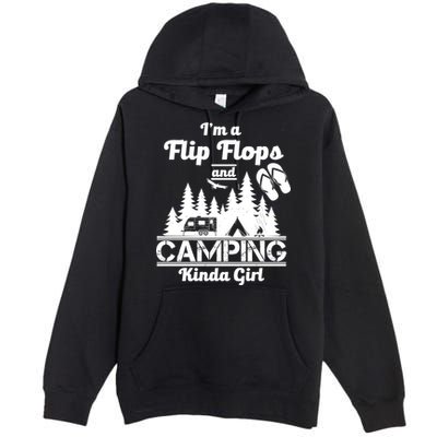 Flip Flops and Camping Kinda Girl Premium Pullover Hoodie