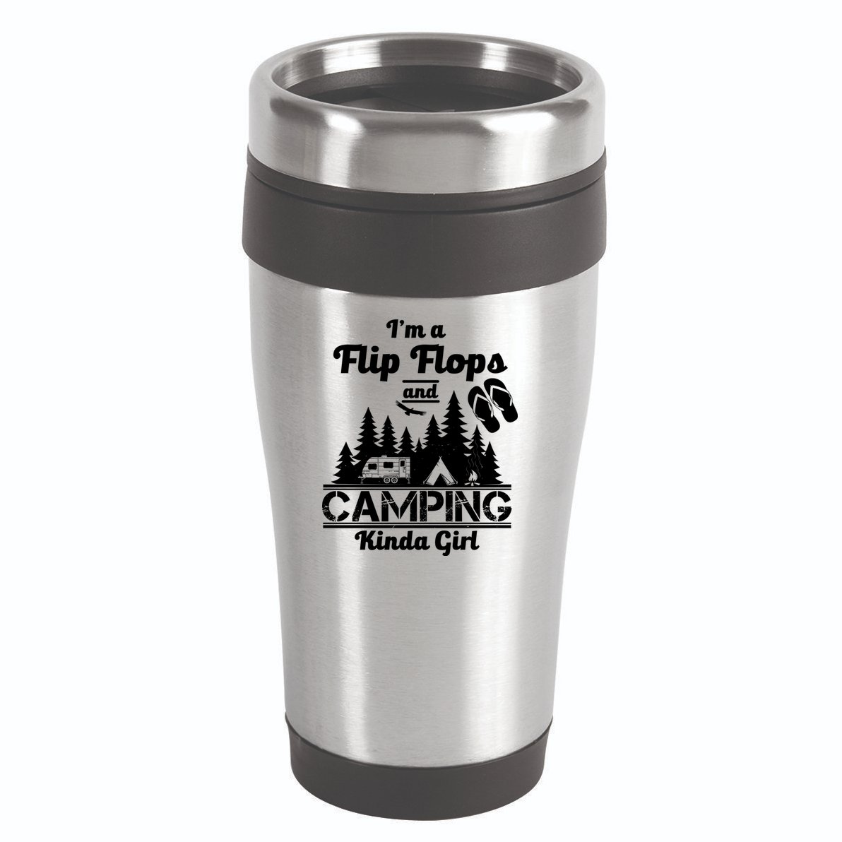 Flip Flops and Camping Kinda Girl 16oz Travel Tumbler