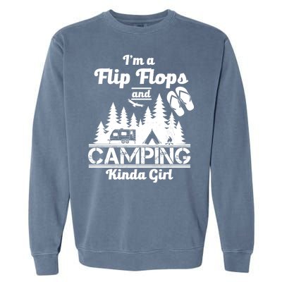 Flip Flops and Camping Kinda Girl Garment-Dyed Sweatshirt