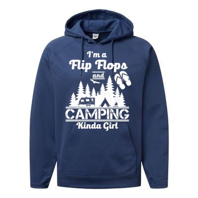 Flip Flops and Camping Kinda Girl Performance Fleece Hoodie