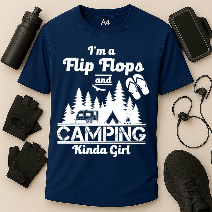 Flip Flops and Camping Kinda Girl Cooling Performance Crew T-Shirt