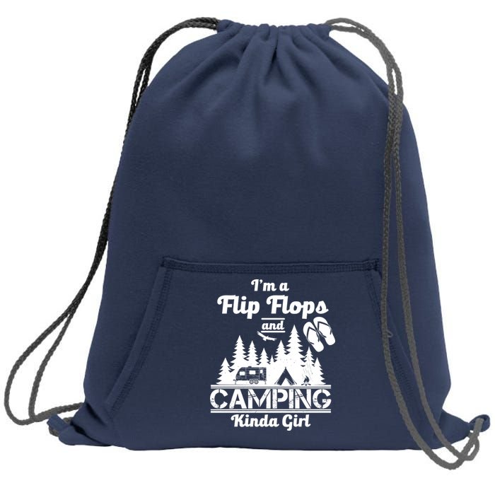 Flip Flops and Camping Kinda Girl Sweatshirt Cinch Pack Bag