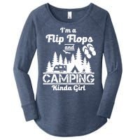 Flip Flops and Camping Kinda Girl Women's Perfect Tri Tunic Long Sleeve Shirt