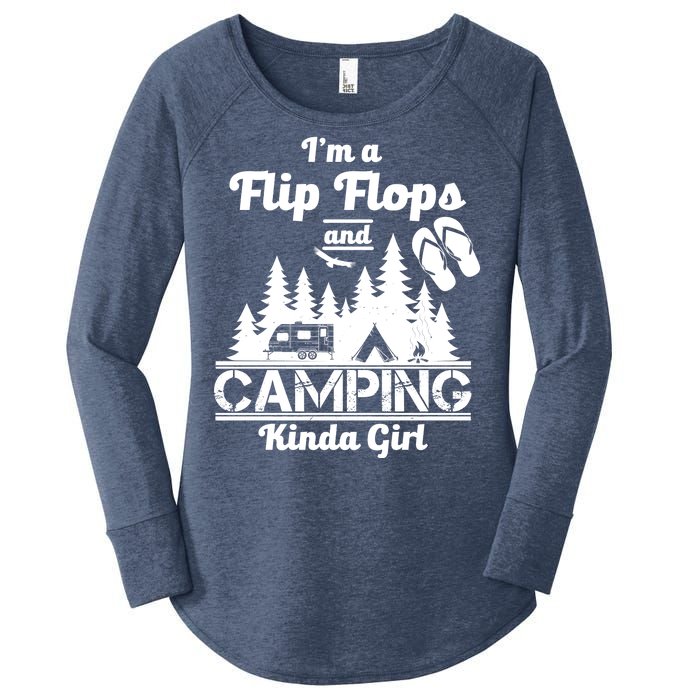 Flip Flops and Camping Kinda Girl Women's Perfect Tri Tunic Long Sleeve Shirt