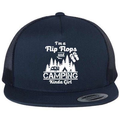 Flip Flops and Camping Kinda Girl Flat Bill Trucker Hat