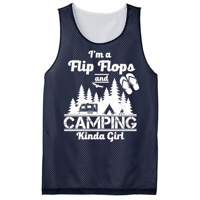 Flip Flops and Camping Kinda Girl Mesh Reversible Basketball Jersey Tank