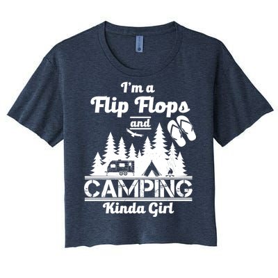 Flip Flops and Camping Kinda Girl Women's Crop Top Tee