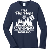 Flip Flops and Camping Kinda Girl Ladies Long Sleeve Shirt