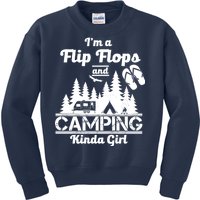 Flip Flops and Camping Kinda Girl Kids Sweatshirt