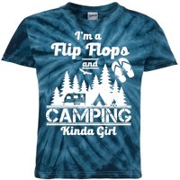 Flip Flops and Camping Kinda Girl Kids Tie-Dye T-Shirt