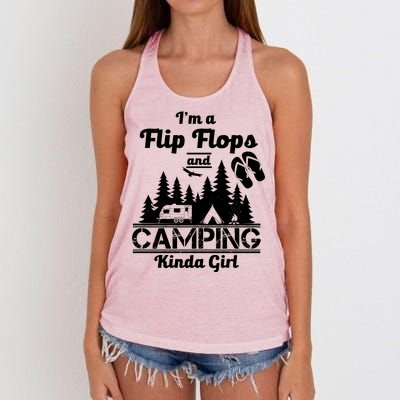 Flip Flops and Camping Kinda Girl Women's Knotted Racerback Tank