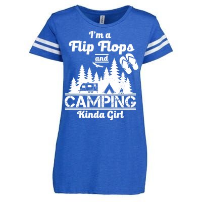 Flip Flops and Camping Kinda Girl Enza Ladies Jersey Football T-Shirt