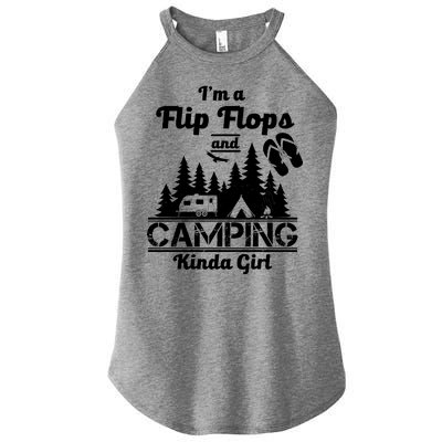 Flip Flops and Camping Kinda Girl Women’s Perfect Tri Rocker Tank