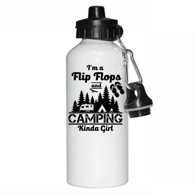 Flip Flops and Camping Kinda Girl Aluminum Water Bottle