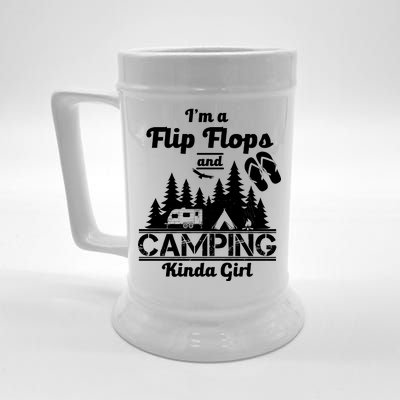 Flip Flops and Camping Kinda Girl Beer Stein