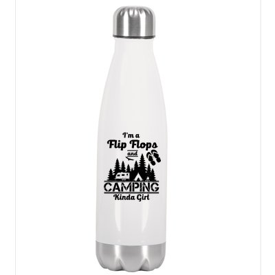 Flip Flops and Camping Kinda Girl Stainless Steel Insulated Water Bottle