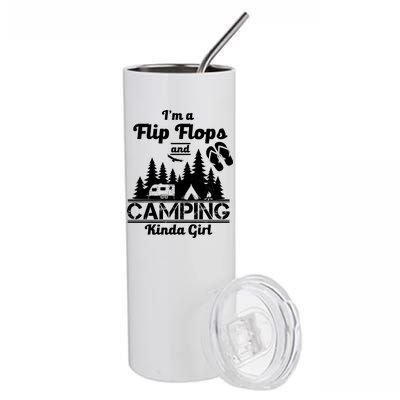 Flip Flops and Camping Kinda Girl Stainless Steel Tumbler