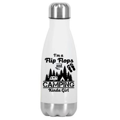 Flip Flops and Camping Kinda Girl Stainless Steel Insulated Water Bottle