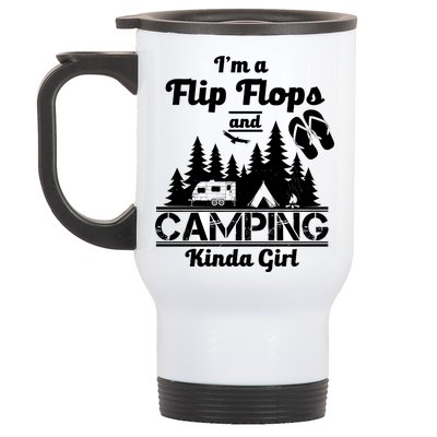 Flip Flops and Camping Kinda Girl Stainless Steel Travel Mug