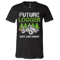 Future Logger Just Like Daddy Logger V-Neck T-Shirt