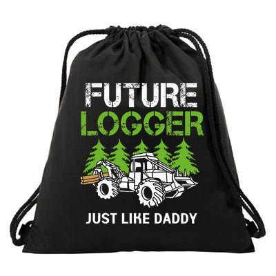 Future Logger Just Like Daddy Logger Drawstring Bag