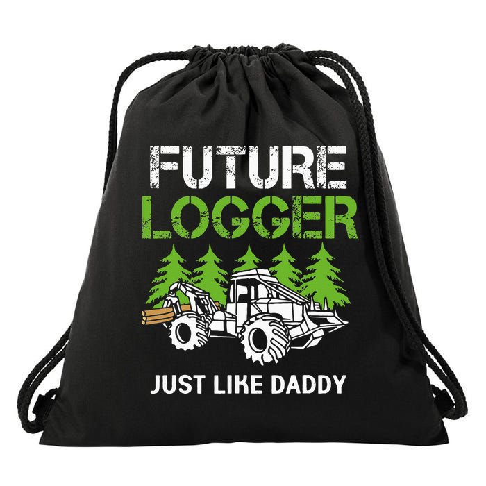 Future Logger Just Like Daddy Logger Drawstring Bag