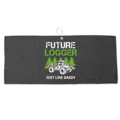 Future Logger Just Like Daddy Logger Large Microfiber Waffle Golf Towel