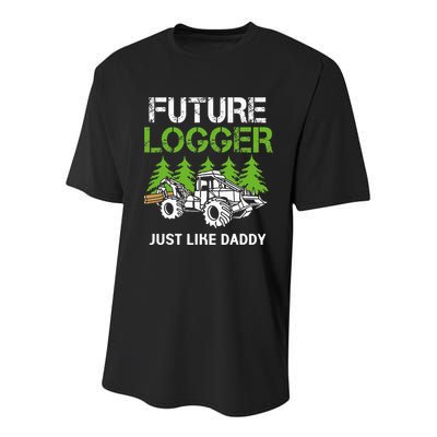 Future Logger Just Like Daddy Logger Youth Performance Sprint T-Shirt