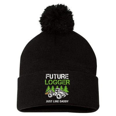 Future Logger Just Like Daddy Logger Pom Pom 12in Knit Beanie