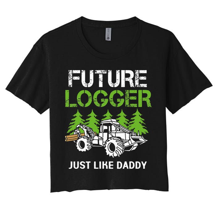 Future Logger Just Like Daddy Logger Crop Top