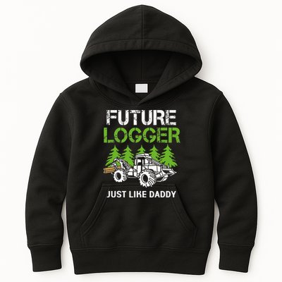 Future Logger Just Like Daddy Logger Kids Hoodie