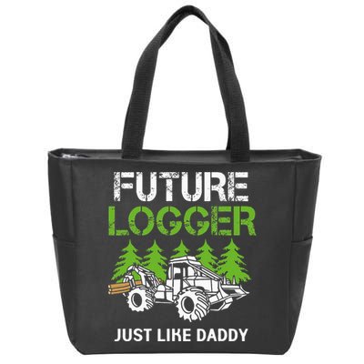 Future Logger Just Like Daddy Logger Zip Tote Bag