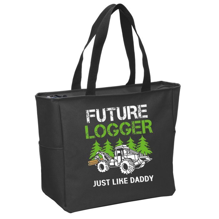 Future Logger Just Like Daddy Logger Zip Tote Bag