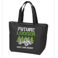 Future Logger Just Like Daddy Logger Zip Tote Bag