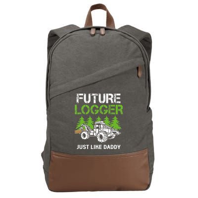 Future Logger Just Like Daddy Logger Cotton Canvas Backpack