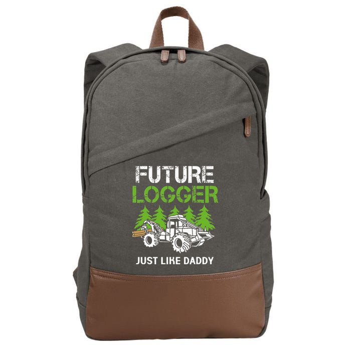 Future Logger Just Like Daddy Logger Cotton Canvas Backpack