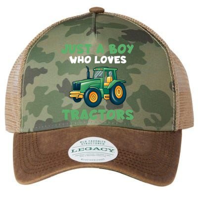 Farm Lifestyle Just A Boy Who Loves Tractors Legacy Tie Dye Trucker Hat