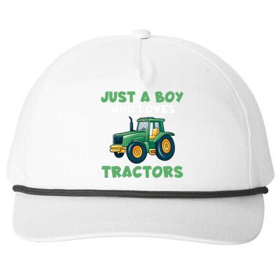 Farm Lifestyle Just A Boy Who Loves Tractors Snapback Five-Panel Rope Hat