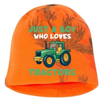 Farm Lifestyle Just A Boy Who Loves Tractors Kati - Camo Knit Beanie