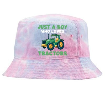 Farm Lifestyle Just A Boy Who Loves Tractors Tie-Dyed Bucket Hat