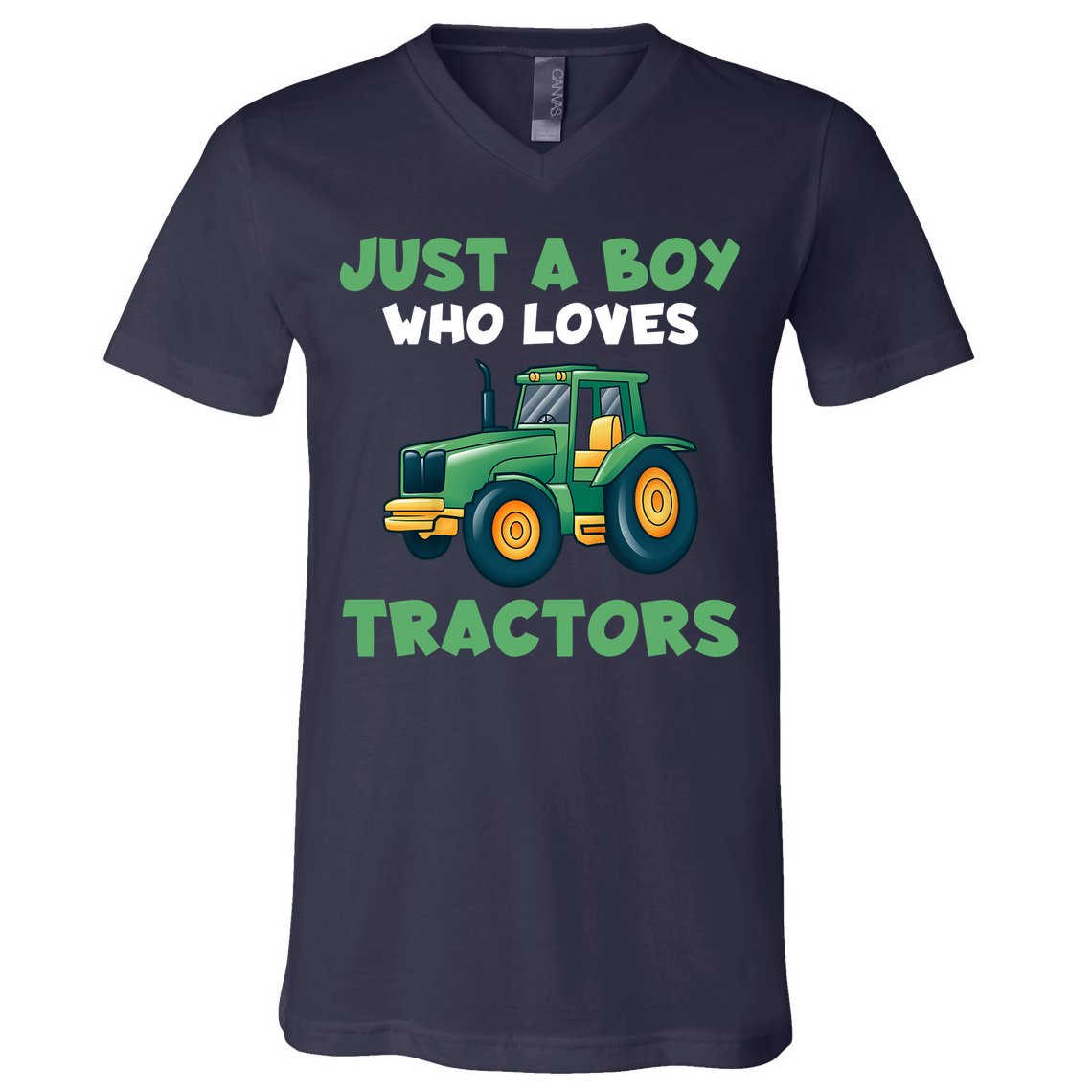 Farm Lifestyle Just A Boy Who Loves Tractors V-Neck T-Shirt