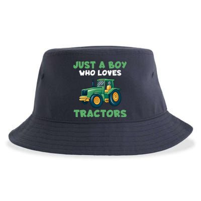 Farm Lifestyle Just A Boy Who Loves Tractors Sustainable Bucket Hat