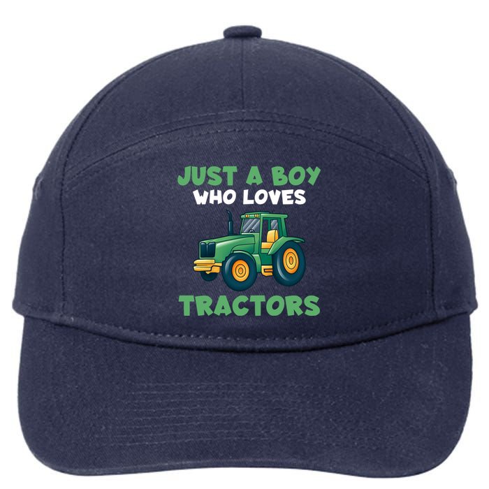 Farm Lifestyle Just A Boy Who Loves Tractors 7-Panel Snapback Hat