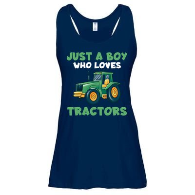 Farm Lifestyle Just A Boy Who Loves Tractors Ladies Essential Flowy Tank