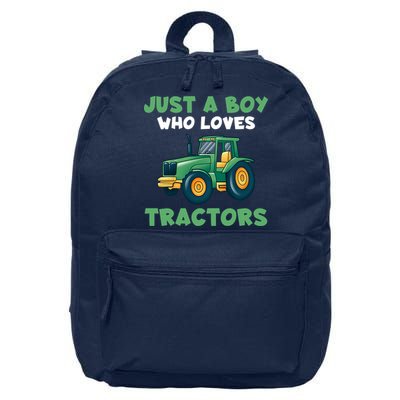 Farm Lifestyle Just A Boy Who Loves Tractors 16 in Basic Backpack