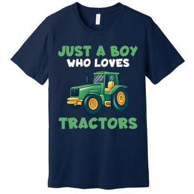 Farm Lifestyle Just A Boy Who Loves Tractors Premium T-Shirt