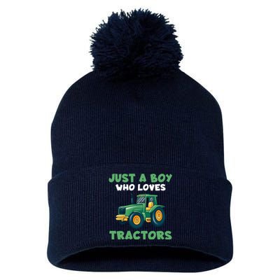 Farm Lifestyle Just A Boy Who Loves Tractors Pom Pom 12in Knit Beanie