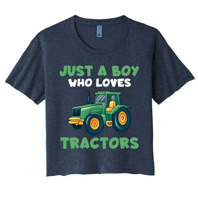 Farm Lifestyle Just A Boy Who Loves Tractors Crop Top