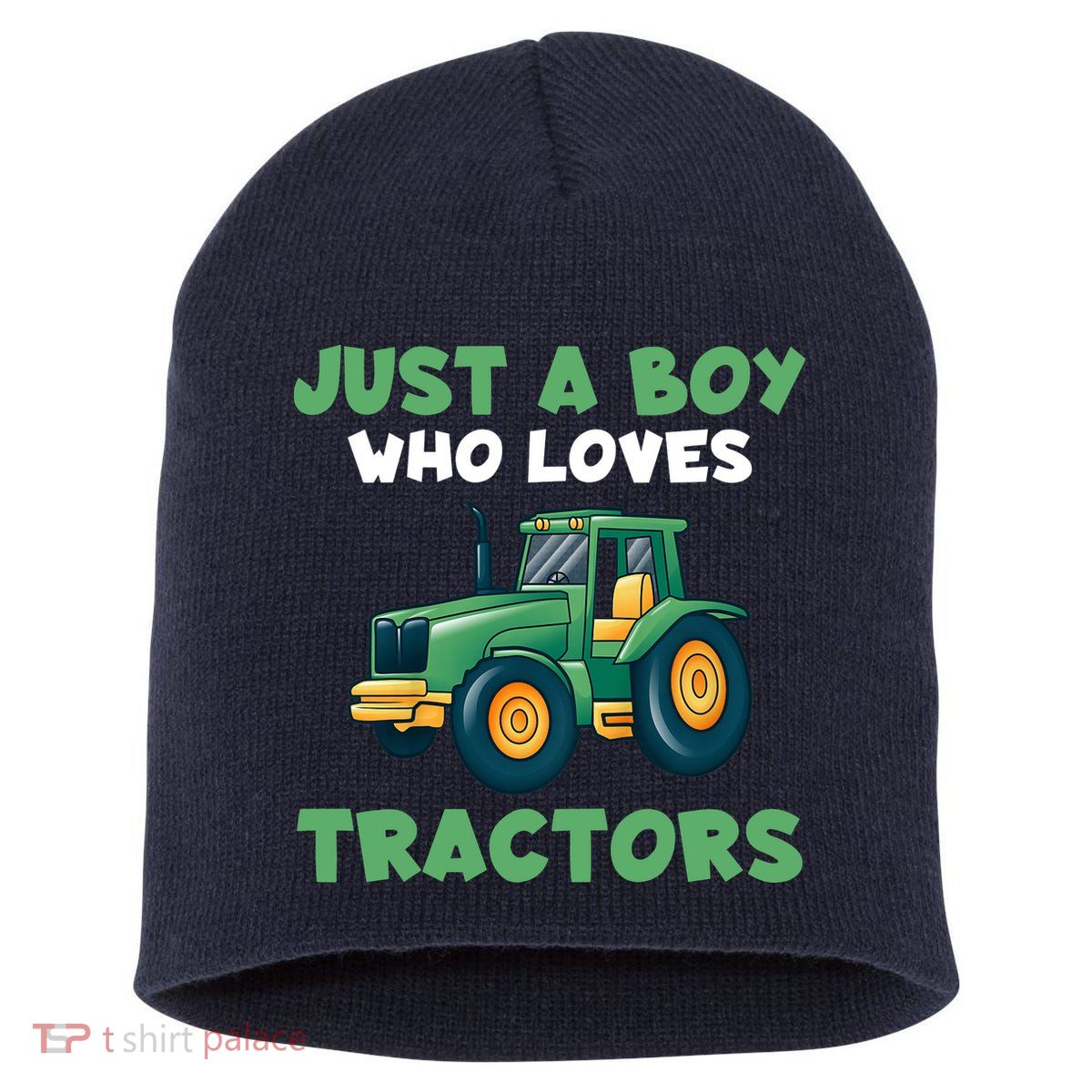 Farm Lifestyle Just A Boy Who Loves Tractors Short Acrylic Beanie