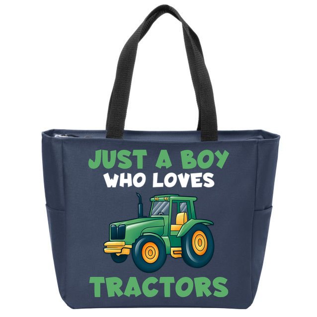 Farm Lifestyle Just A Boy Who Loves Tractors Zip Tote Bag